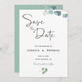Eucalyptus Sla de datum op Save The Date (Voorkant / Achterkant)