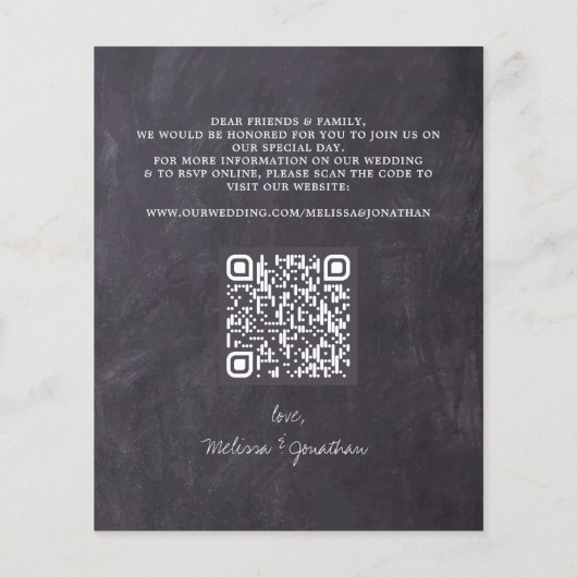 Eucalyptus Slate QR-code Weddenschap opslaan Datum (Achterkant)
