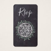 Eucalyptus Slate Weddenschap Website QR Code RSVP Visitekaartje (Voorkant)