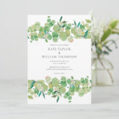 Eucalyptus slinger bruiloft decoratie kaart (Staand voorkant)