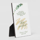 Eucalyptus, Smaragd en Gold Audio Gastenboek Fotoplaat (Zijkant)