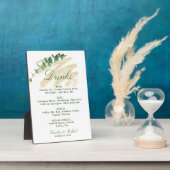 Eucalyptus, Smaragd en Gouden Drinken Menu Fotoplaat (Zijkant)