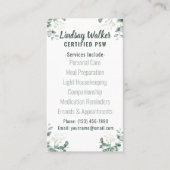 Eucalyptus Soft Green Personal Support Worker Visitekaartje (Voorkant)