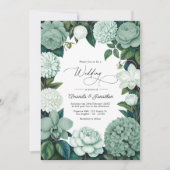 Eucalyptus Soft, Mint Frost & Snowdrop Wedding Kaart (Voorkant)