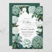 Eucalyptus Soft, Mint Frost & Snowdrop Wedding Kaart (Voorkant / Achterkant)