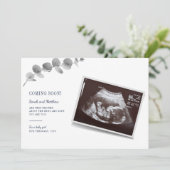 Eucalyptus Sonogram Baby Aankondiging (Staand voorkant)