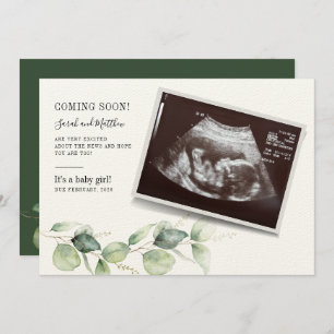 Eucalyptus Sonogram Baby Aankondiging