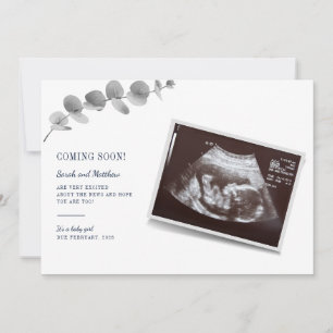 Eucalyptus Sonogram Baby Openbaarmaking Zwangersch Aankondiging