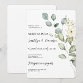 Eucalyptus Spaanse bruiloft uitnodiging (Voorkant / Achterkant)