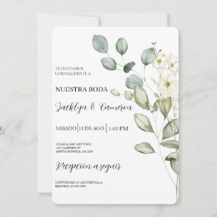 Eucalyptus Spaanse bruiloft uitnodiging