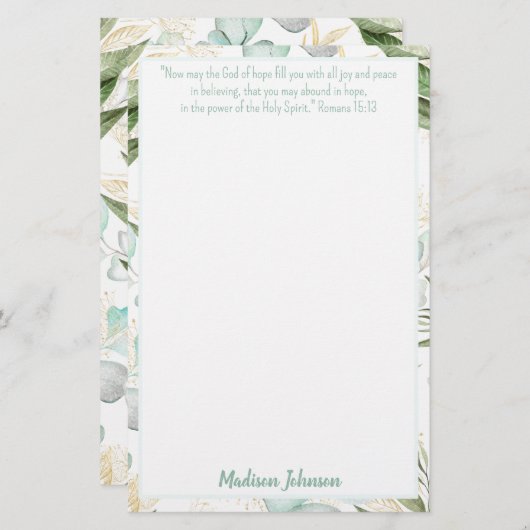 Eucalyptus - Speciaal scriptpapier Briefpapier (Voorkant / Achterkant)