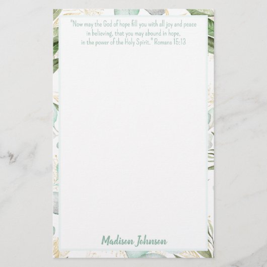 Eucalyptus - Speciaal scriptpapier Briefpapier (Voorkant)