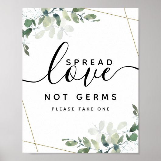 Eucalyptus Spread Love Not Germs Hand Sanitizer P Poster (Voorkant)