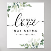Eucalyptus Spread Love Not Germs Hand Sanitizer Poster (Voorkant)
