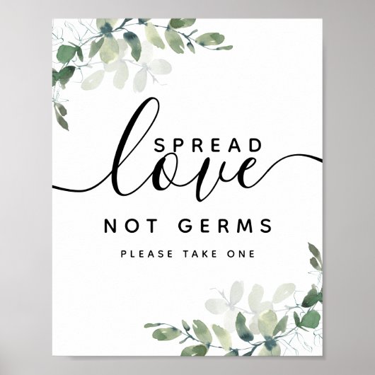 Eucalyptus Spread Love Not Germs Hand Sanitizer Poster (Voorkant)