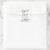 Eucalyptus Spread Love Not Germs Hand Sanitizer Sq Vierkante Sticker (Tas)