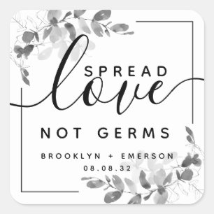 Eucalyptus Spread Love Not Germs Hand Sanitizer Vierkante Sticker