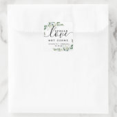 Eucalyptus Spread Love Not Germs Hand Sanitizer Vierkante Sticker (Tas)