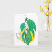 Eucalyptus Sprig Greeting Card Kaart (Gele Bloem)