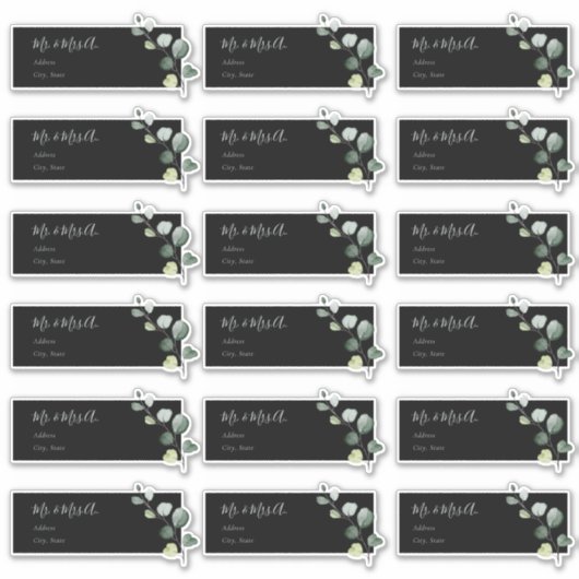 Eucalyptus Sprig Guest Address Labels (Voorkant)