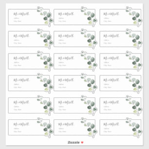 Eucalyptus Sprig Guest Adresetiketten Sticker
