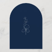 Eucalyptus Springs Script Navy Blauwe Boog Huwelij Kaart (Achterkant)