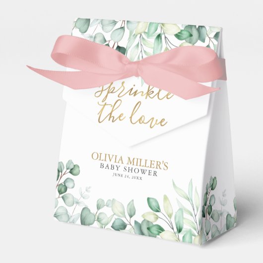 Eucalyptus Sprinkle the Love Bedankt Baby shower Bedankdoosjes (Voorkant Zijde)