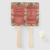 Eucalyptus Starfish Herfst Autumn terracotta Handwaaier (Voorkant en achterkant)