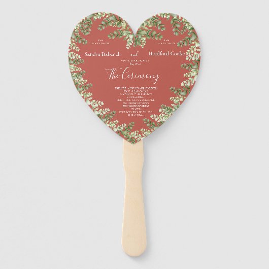 Eucalyptus Starfish Herfst Autumn terracotta Handwaaier (Voorkant)