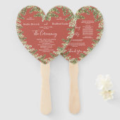 Eucalyptus Starfish Herfst Autumn terracotta Handwaaier (Voorkant en achterkant)