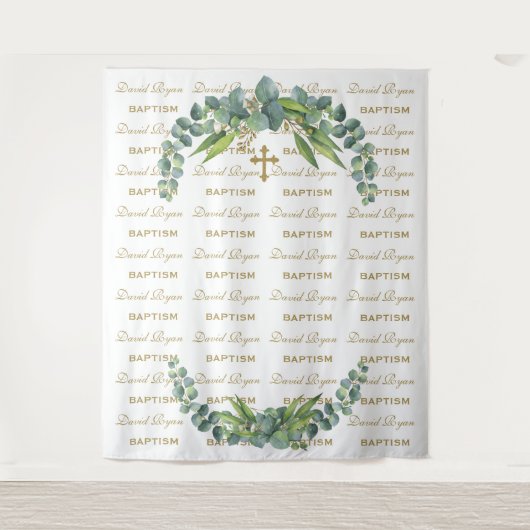 Eucalyptus Step & Repeat Gouden Doop Requisiet Wandkleed (Voorkant)