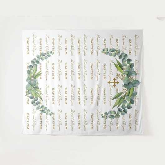 Eucalyptus Step & Repeat Gouden Dooprekwisiet Wandkleed (Voorkant (horizontaal))