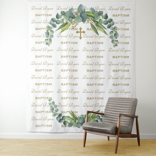 Eucalyptus Step & Repeat Gouden Dooprequisiet Wandkleed (In situ)