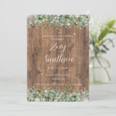 Eucalyptus Stof Roze Bruidsdouche | Groene decorat Kaart (Staand voorkant)