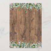 Eucalyptus Stof Roze Tafel Nummers | Groene beplan Kaart (Achterkant)