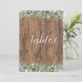 Eucalyptus Stof Roze Tafel Nummers | Groene beplan Kaart (Staand voorkant)