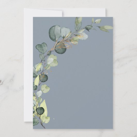 Eucalyptus Stofblauwe Bruids Brunch Shower Kaart (Achterkant)