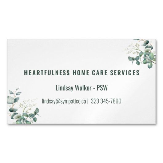 Eucalyptus Style Magnet Magnetisch Visitekaartje (Voorkant)