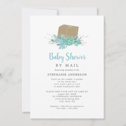 Eucalyptus Succulent Baby shower per post Kaart (Voorkant)