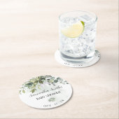 Eucalyptus Succulent Baby shower Ronde Kartonnen Onderzetter (Insitu)