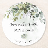 Eucalyptus Succulent Baby shower Ronde Kartonnen Onderzetter (Voorkant)