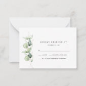 Eucalyptus Succulent Bruiloft RSVP Kaart Notitiekaartje (Voorkant)
