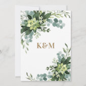 Eucalyptus Succulent Elegant Boho groen bruiloft Kaart (Achterkant)