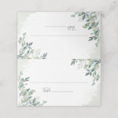 Eucalyptus Succulent Geometric Lijst Wedding Plaatskaartje (Buitenkant ongevouwen)