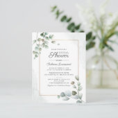 Eucalyptus Succulent Geometrisch Vrijgezellenfeest Uitnodiging Briefkaart (Staand voorkant)