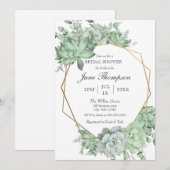 Eucalyptus Succulent Greenerent Border Vrijgezelle Kaart (Voorkant / Achterkant)