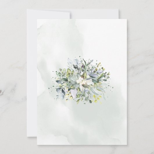 Eucalyptus succulent greenery baby shower kaart (Achterkant)