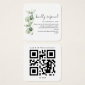 Eucalyptus Succulent QR Code Wedding RSVP Kaart (Voorkant /achterkant)