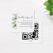 Eucalyptus Succulent QR Code Wedding RSVP Kaart (Bureau)