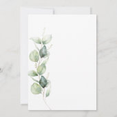 Eucalyptus Succulent Waterverf Botanische bruiloft Kaart (Achterkant)